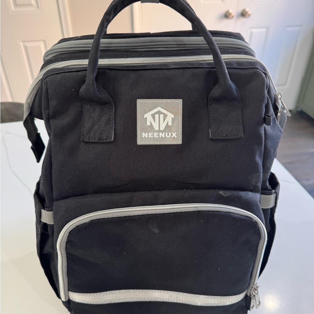 Black Diaper Bag 3 in 1 Changing Bassinet